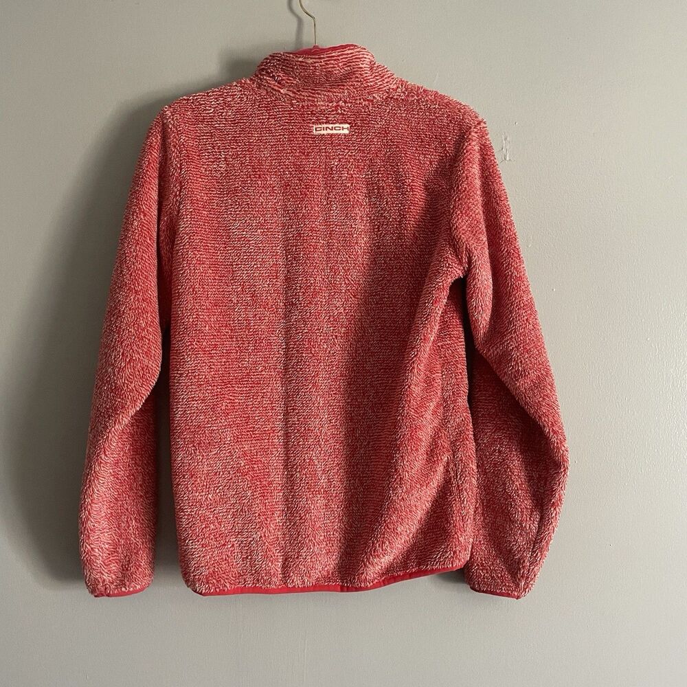 Cinch Pullover Sweater Small Women’s Red White Fuzzy Comfortable - Picture 7 of 9